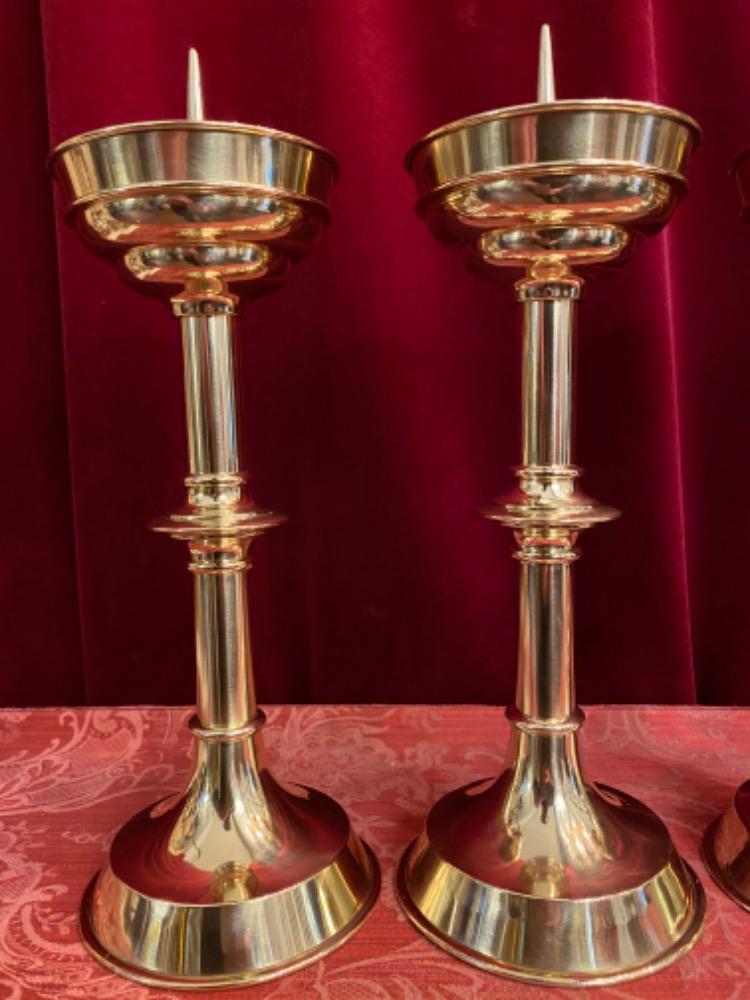 6 Neo Classicistic Matching Candle Sticks Height Without Pin.