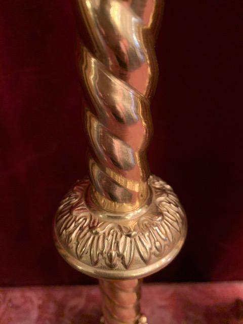 6 Romanesque Matching Candle Sticks Altar Set Height Without Pin.