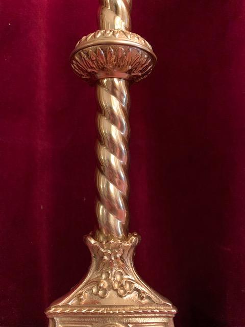 6 Romanesque Matching Candle Sticks Altar Set Height Without Pin.