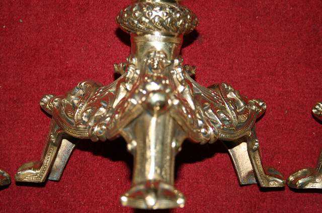 6 Romanesque - Style Matching Candle Sticks Height Without Pin.
