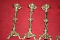 Matching Candle Sticks Height Without Pin. style Romanesque - Style en Bronze / Polished and Varnished, France 19 th century ( Anno 1880 )