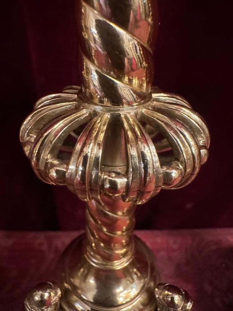 6 Romanesque - Style Matching Candle Sticks Height Without Pin.