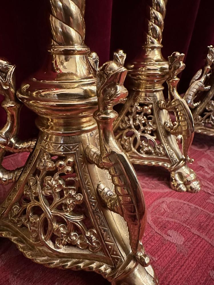 6 Romanesque - Style Matching Candle Sticks Height Without Pin.