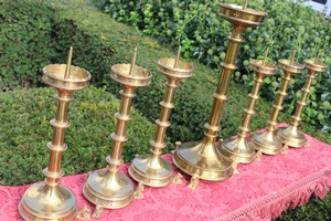 Matching Candle Sticks Height Paschal Candle Stick 66 Cm style Gothic - style en Bronze, France 19th century