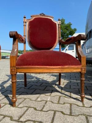 Classic Furniture Red Velvet style Louis XVI en Oak / Red Velvet, Netherlands  19 th century