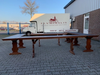 Switchable Monastery-Tables Total 14 Meters Length  en wood, Belgium 19th century