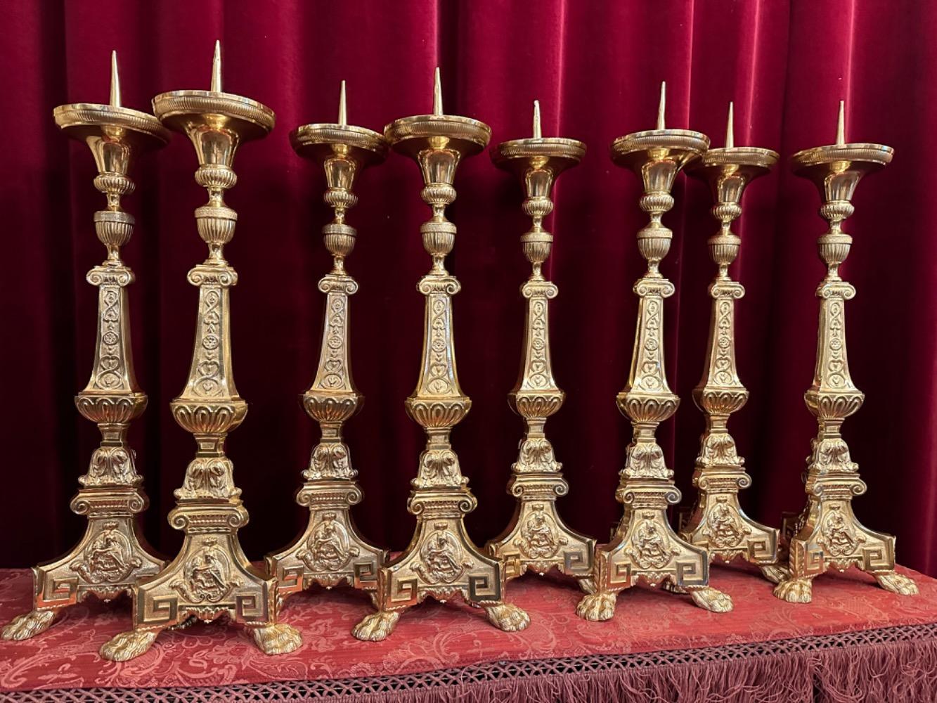 8 Baroque - Style Candle Holders Measures Without Pin