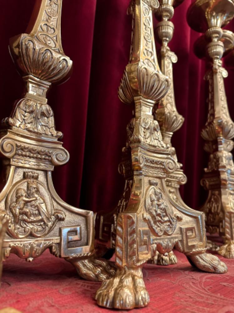 8 Baroque - Style Candle Holders Measures Without Pin