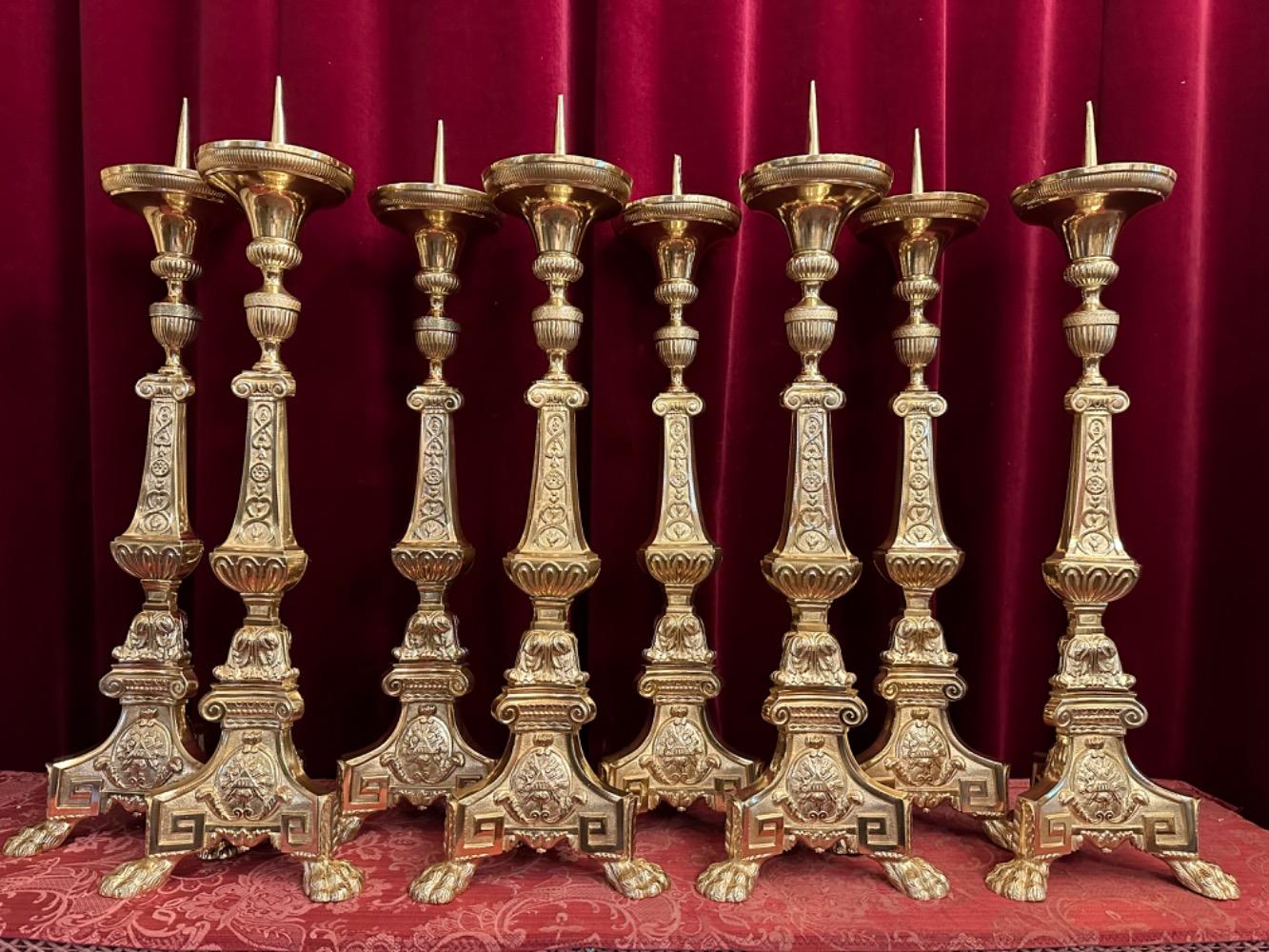 8 Baroque - Style Candle Holders Measures Without Pin