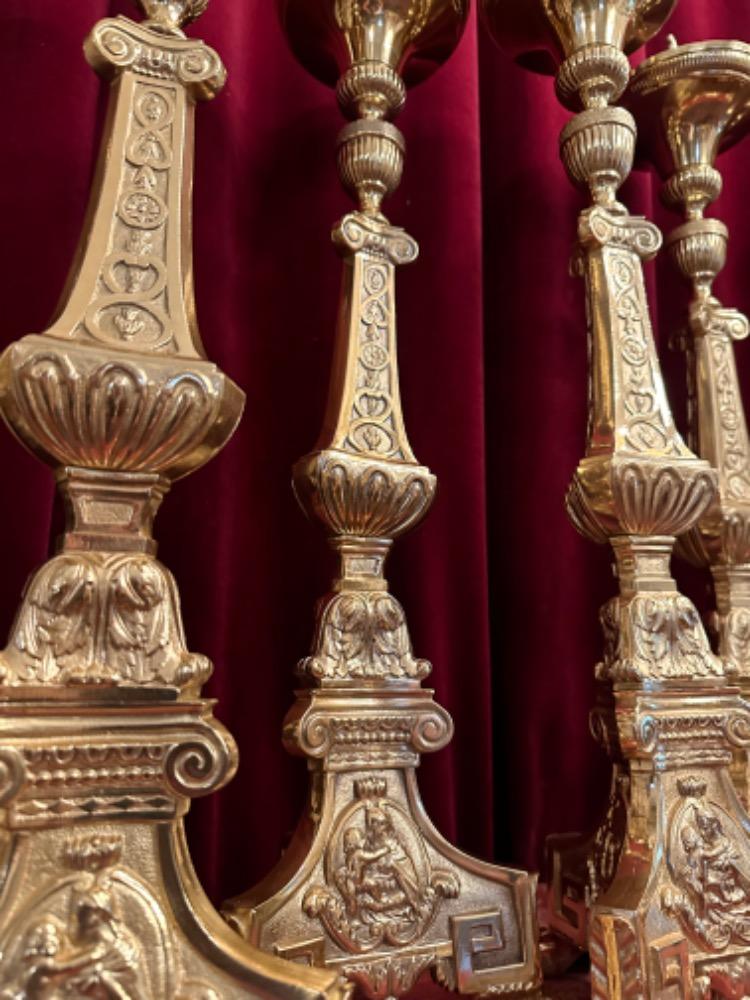 8 Baroque - Style Candle Holders Measures Without Pin