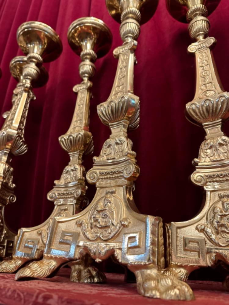 8 Baroque - Style Candle Holders Measures Without Pin
