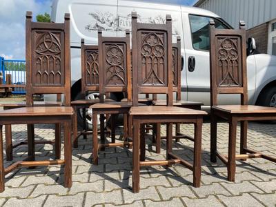 Chairs style Gothic - style en wood, France 19 th century