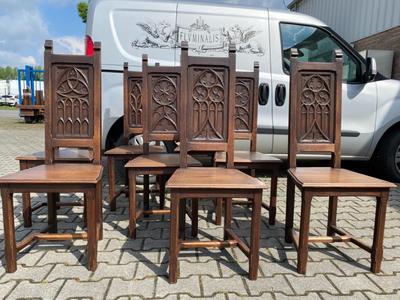 Chairs style Gothic - style en wood, France 19 th century