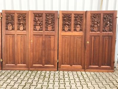 Exceptional Castle Doors  style Gothic - style en Oak wood, France 19th century