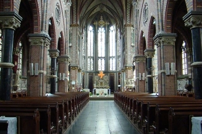 Pews From St. Victor Church Afferden ( Gld ) Holland style Gothic - style en Oak wood, Dutch  19th century