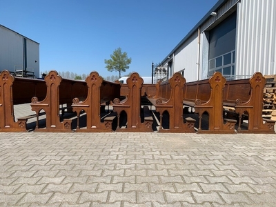 8 Gothic - style Pews From St. Victor Church Afferden ( Gld ) Holland