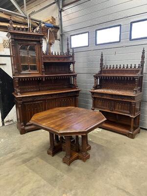Dining Room style Gothic - Style en Walnut wood , France 19 th century
