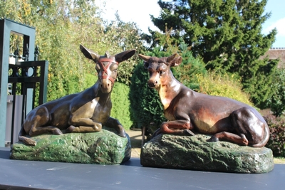 Nativity-Set En Plaster Polychrome, Signed By Glv = Gerard Linssen Venlo – The Netherlands  1890 en plaster polychrome, Dutch 19th century ( anno 1890)