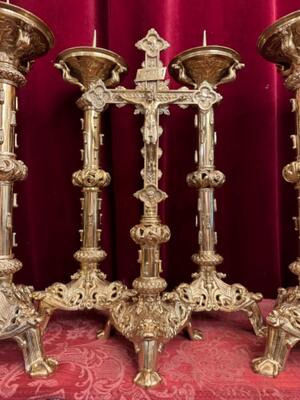 9 Romanesque - Style Altar - Set Measures Candle Sticks Without Pin