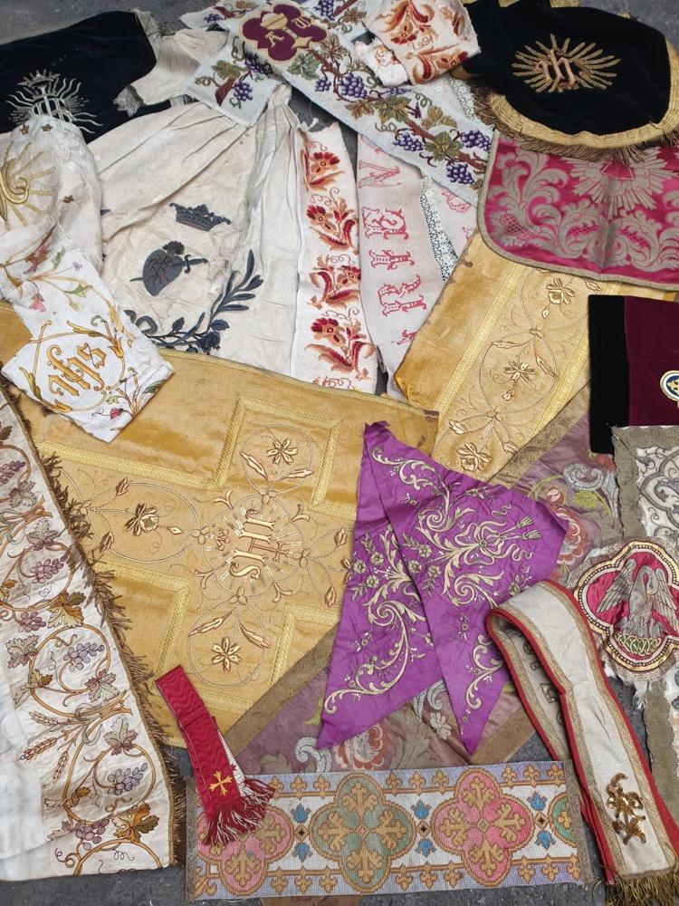 Baroque / Gothic style Lot Of Embroidered And Brocade Ornaments