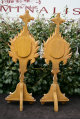 Pair Of  Relic - Holders style Baroque en HAND - CARVED WOOD / GILT, Belgium ANNO ABOUT  1785