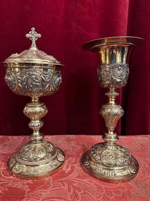 Baroque - Style Matching Pair Of Baroque Chalice And Ciborium.