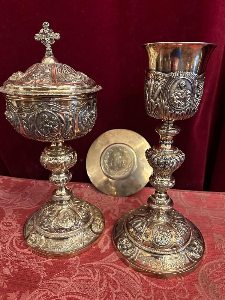Baroque - Style Matching Pair Of Baroque Chalice And Ciborium.