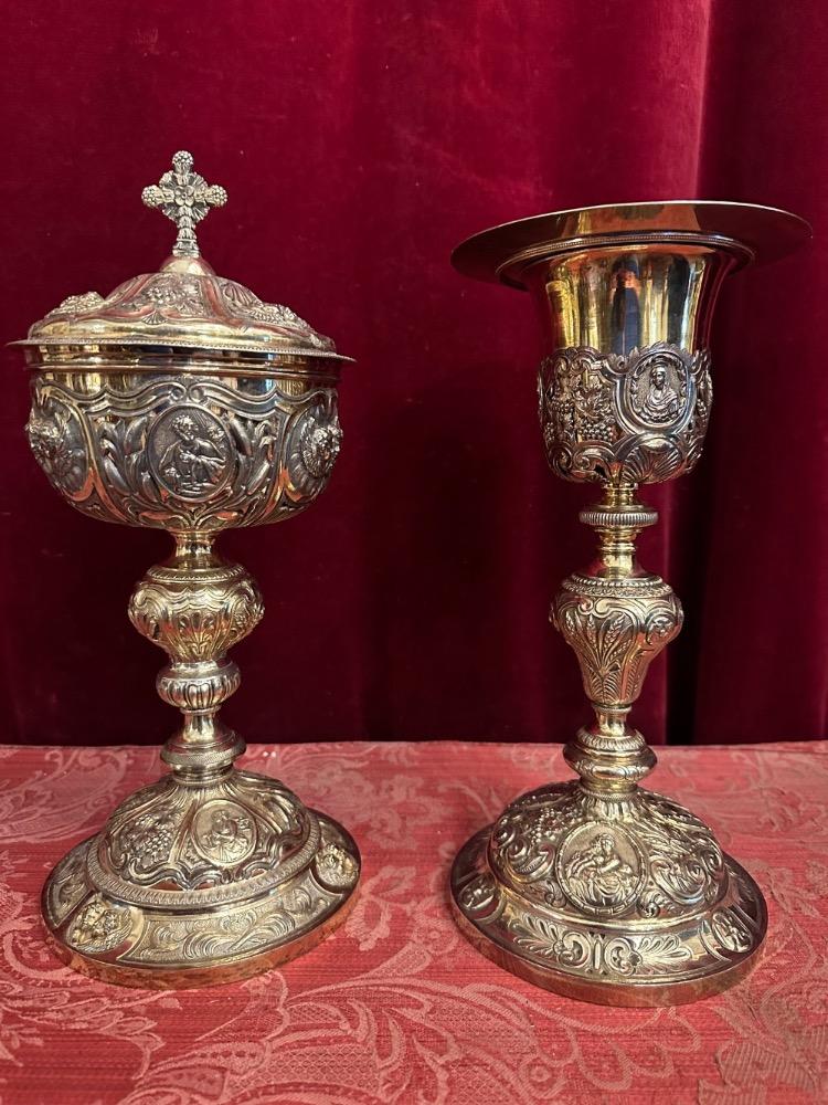 Baroque - Style Matching Pair Of Baroque Chalice And Ciborium.