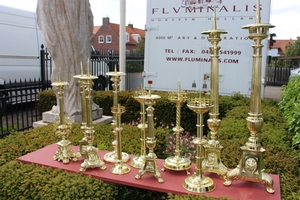 Candle Sticks Single Pieces en Brass / Bronze, 19th century