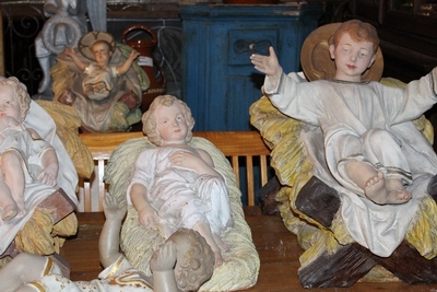 Child Jesus en plaster polychrome / Terra - Cotta, Belgium / France 19th century