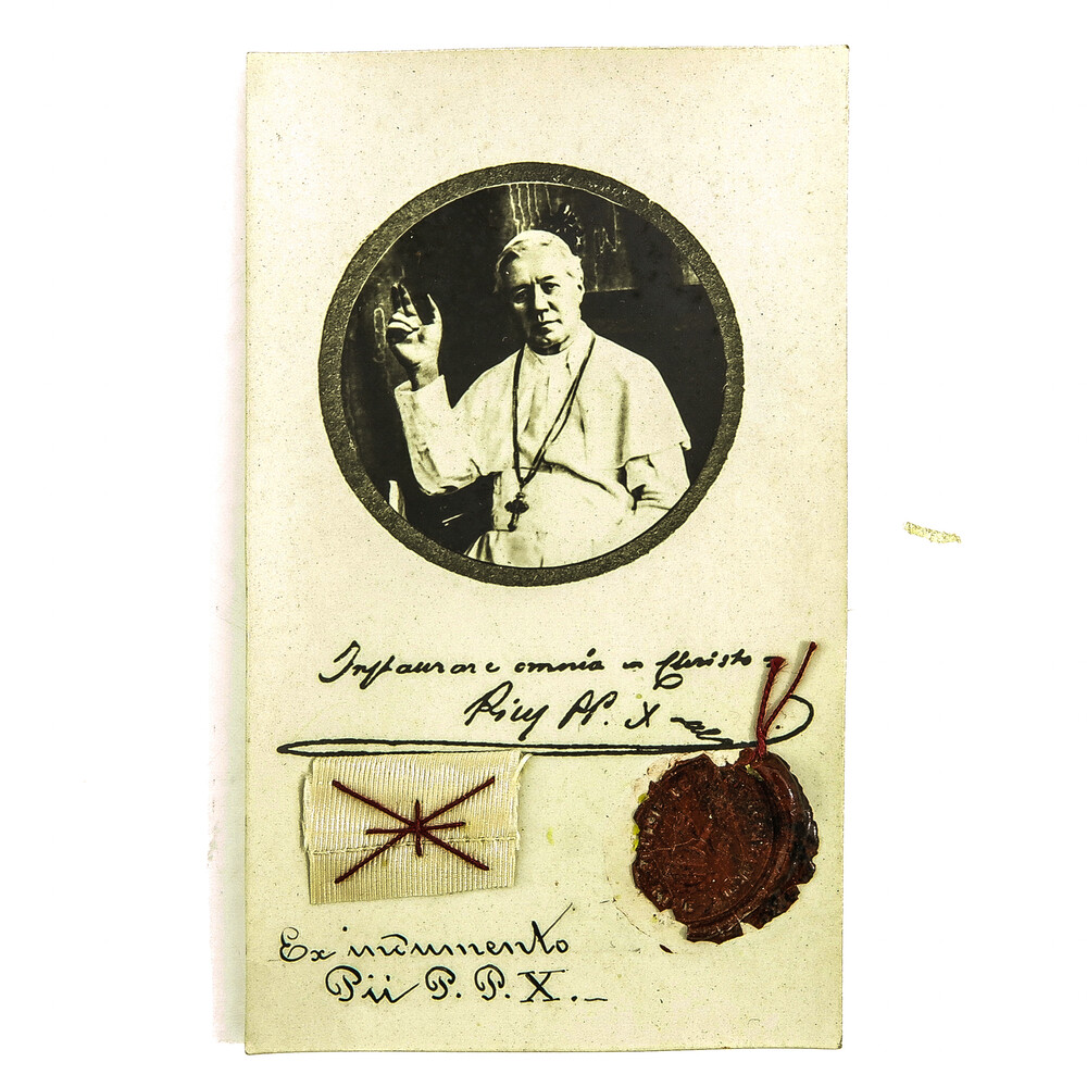 Collection  Cards With Seals From Pope Pius X And Pope Leon Xiii