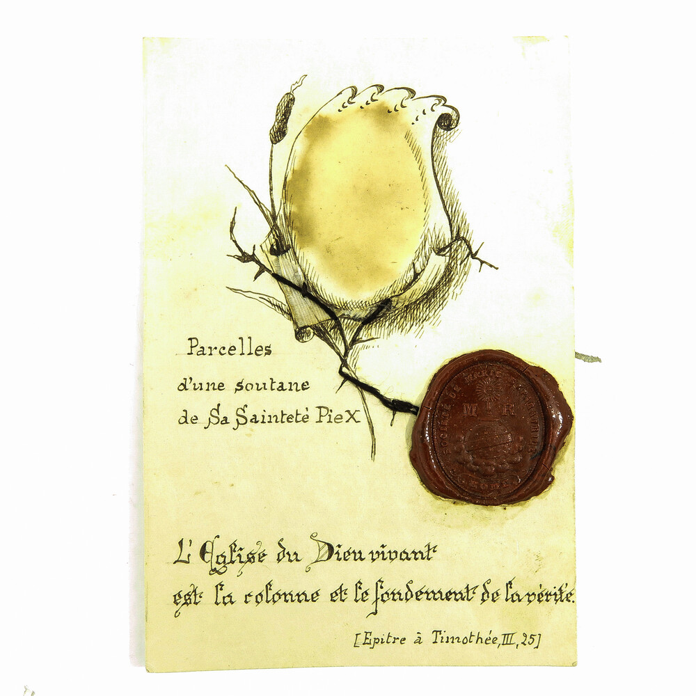 Collection  Cards With Seals From Pope Pius X And Pope Leon Xiii