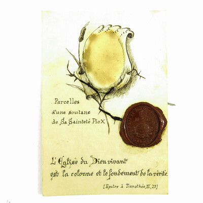 Cards With Seals From Pope Pius X And Pope Leon Xiii 19 th century