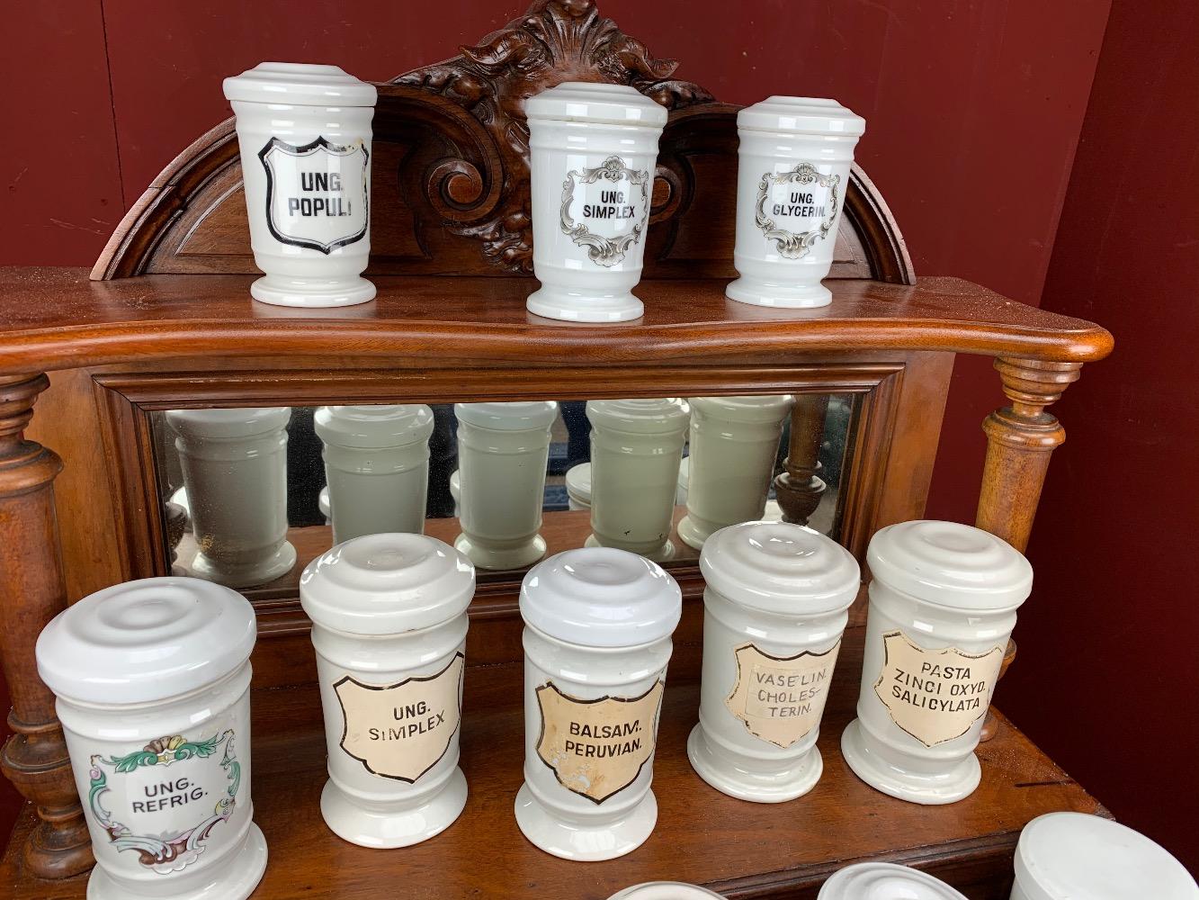 Collection Of Porcelain Apothecary Jars
