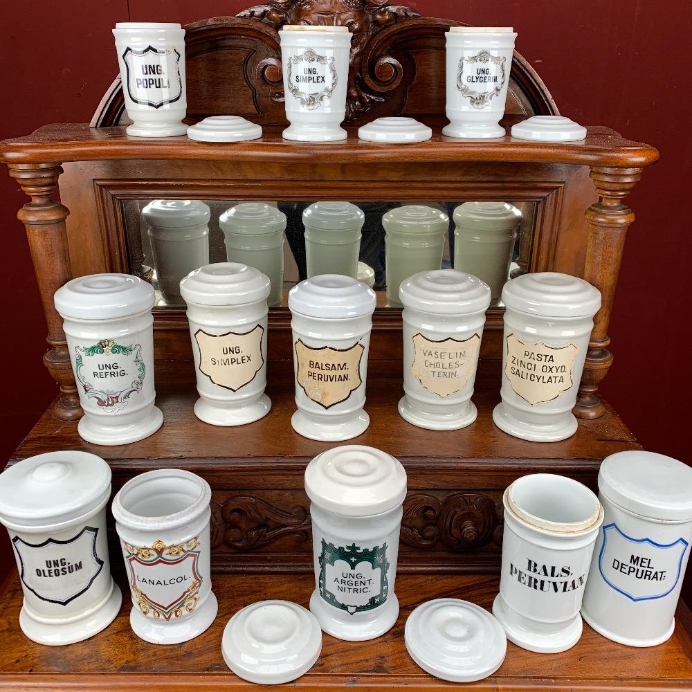 Collection Of Porcelain Apothecary Jars