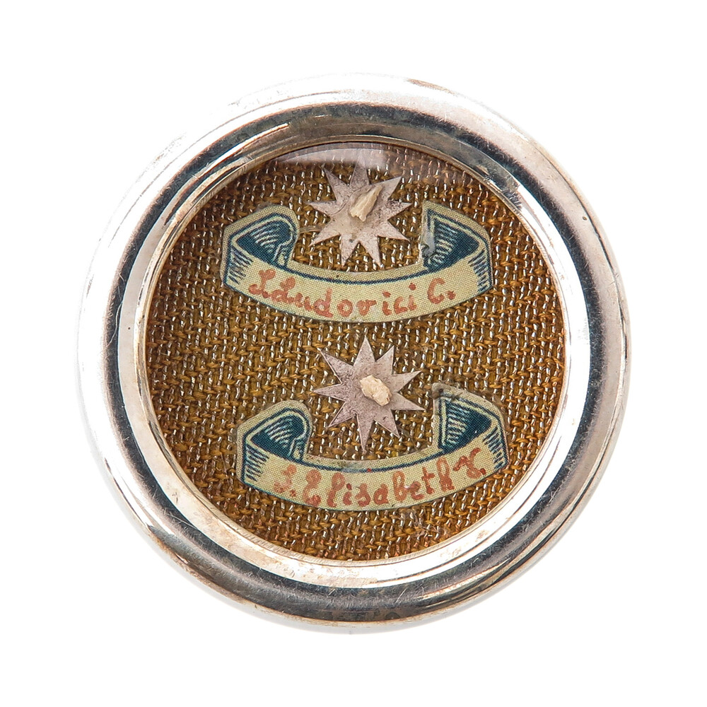 First Class Reliquary - Relic Ex Ossibus St. Louis & St. Elisabeth Of Hungary With Original Document