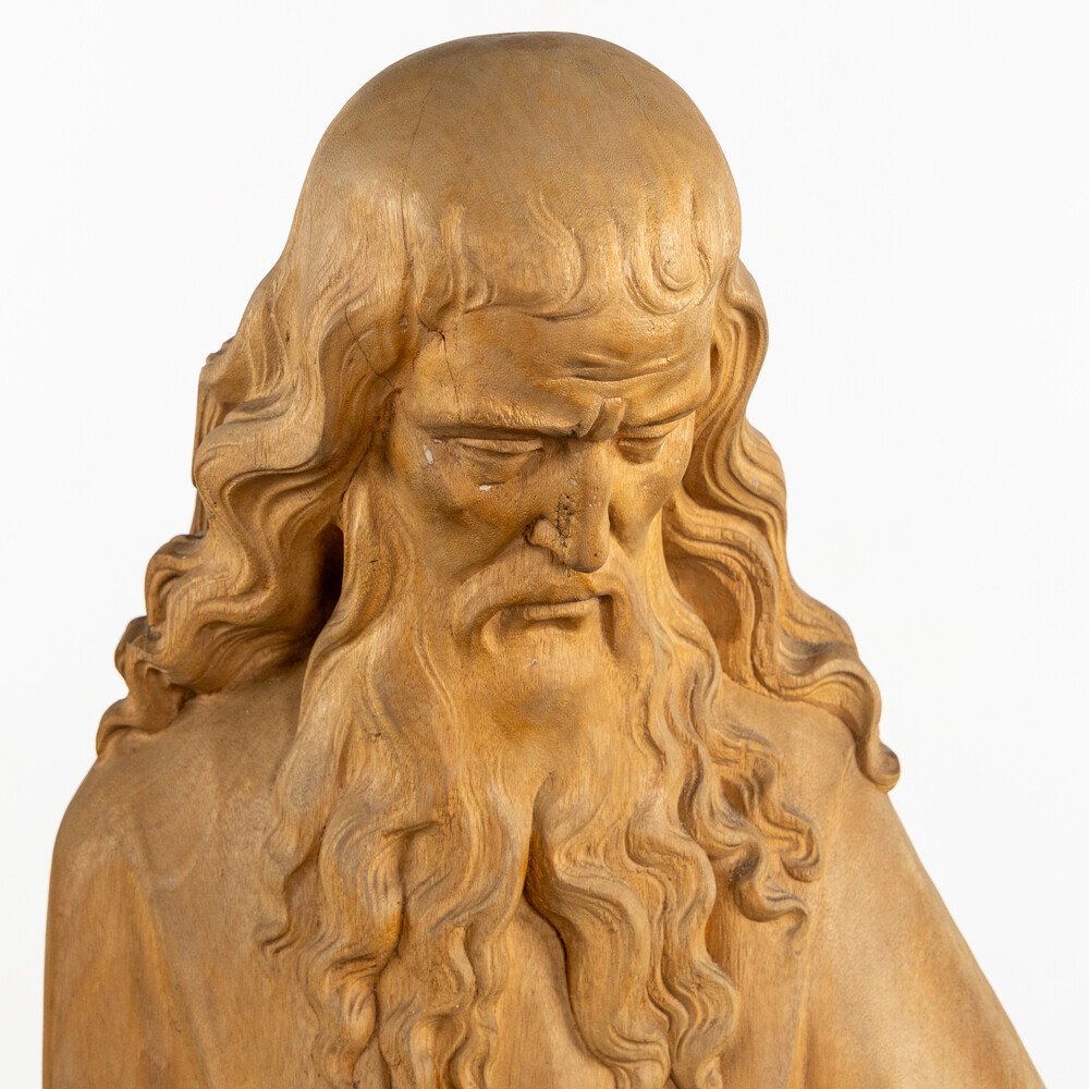 Four Exceptional Wood Sculptures Of The Four Evangelists. (L:44 X W:18 X H:115 Cm)