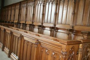 Choir Furniture style gothic en WOOD OAK, Belgium 19th century