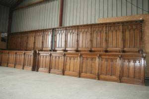 Choir Furniture style gothic en WOOD OAK, Belgium 19th century