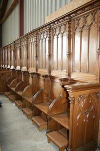 Choir Furniture style gothic en WOOD OAK, Belgium 19th century