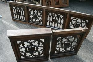 Communion Rails style gothic en wood oak, belgium 19 th century