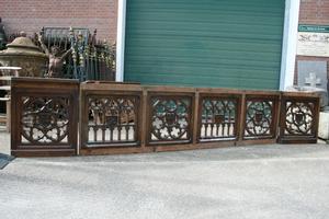 Communion Rails style gothic en wood oak, belgium 19 th century