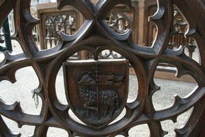 Communion Rails style gothic en wood oak, belgium 19 th century