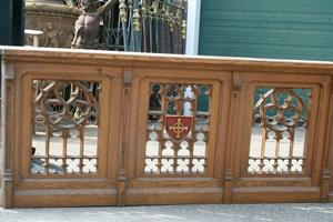 Communion Rails style gothic en wood oak, Belgium 19 th century