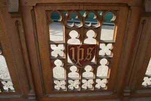 Communion Rails style gothic en wood oak, Belgium 19 th century