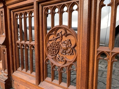 Communion Rail style Gothic - style en Oak wood, Belgium 19th century