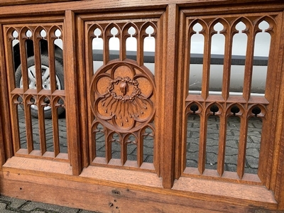 Communion Rail style Gothic - style en Oak wood, Belgium 19th century