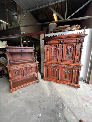 Complete Set Furniture style Gothic - style France 19 th century