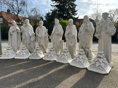 Series Of 7 Matching Statues With Matching Wall-Pedestals Could Be Expanded To 10 Matching Pieces. style Gothic - Style en Plaster, Belgium  19 th century ( Anno 1885 )