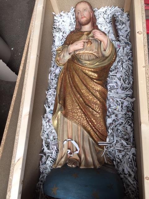 H.Heart Statue And Cross